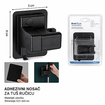 KMT Style adhezivni nosač za tuš ručicu – crna boja - Montaža bez na lalafo.rs KMT Style adhezivni nosač za tuš ručicu – crna boja - Montaža bez