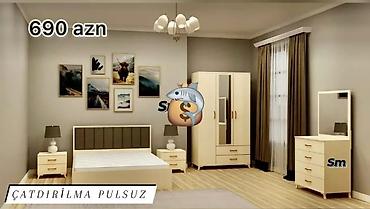 plasiq qapi: Yataq otağı mebel dəsti Tərkib: - İki nəfərlik çarpayı (yumşaq — 1