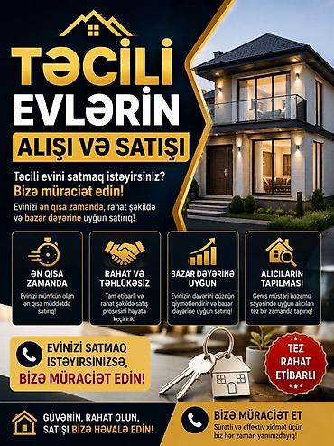 Təcili evlərin alışı və satışı üzrə peşəkar xidmət! - Evinizi ən qısa