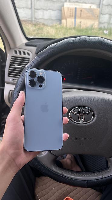 iphone 13 p: IPhone 13 Pro Max, Б/у, 128 ГБ, Голубой, Защитное стекло, Чехол, Коробка, 79 % — 4