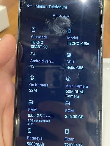 black berry passport: Tecno Spark 20, 256 GB, rəng - Qara, Sənədlərlə — 6