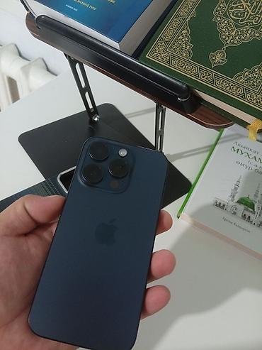i store: IPhone 15 Pro, Б/у, 256 ГБ, Синий, Чехол, 83 % — 2
