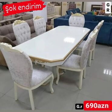 Masalar: Qonaq otağı üçün, Yeni, 6 stul
