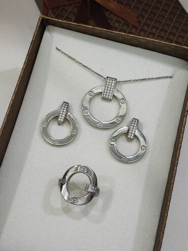 серебряные украшения комплект: Серебряный Набор Карьтие Дизайн Италия Размеры имеются Цена 6500
