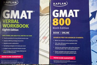 Velosiped ehtiyyat hissələri: GMAT imtahanı üçün kitablar, soldakı 8 manat, sağdakı 10 manat