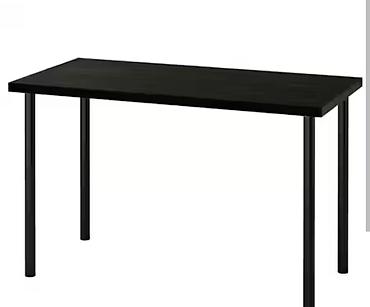 ikea stol: IKEA Qara yemək/iş masası və 4 əd. stul dəsti Masa: - Rəng: tünd qara — 1