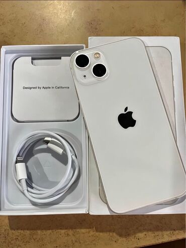 simsiz: IPhone 13, 128 GB, Ağ, Zəmanət, Simsiz şarj, Face ID