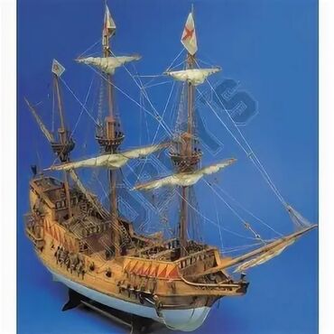 Gəmi modelləri: Taxta maket gəmi – 17-ci əsr tipli üç dirəkli yelkənli kalyon - — 16