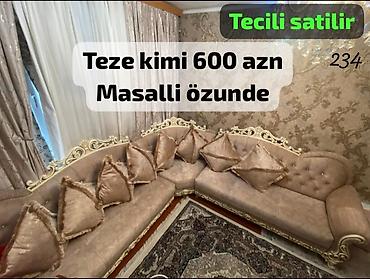 nabor desti: Klassik üslubda L formalı yumşaq mebel dəsti. - Rəng: açıq — 1