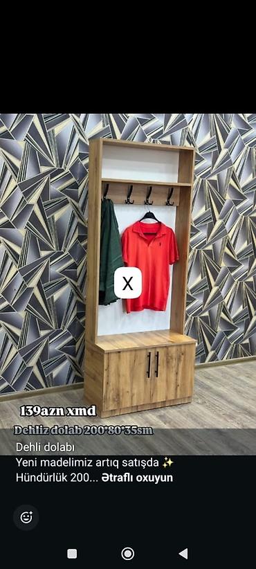 ucuz dolab: Dəhliz dolabı – yeni model Ölçülər: 200×80×35 sm Material: ağac — 1