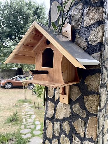 Домики: Taxta quş yuvası / quş evi - Təbii ağacdan əl işi dekorativ və — 3