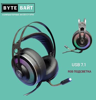 наушники на usb: Наушники геймерские с RGB подсветкой. Соединение USB. Звук 7.1