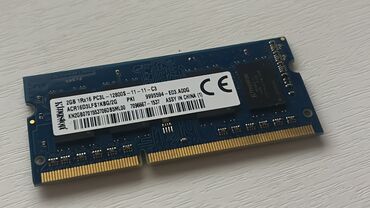 Operativ yaddaş (RAM): Operativ yaddaş (RAM) Kingston, 2 GB, 1600 Mhz, DDR3, Noutbuk üçün, Yeni