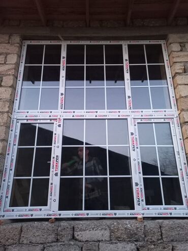 Plastik pəncərələr: Yeni İkiqat şüşə paketi Plastik pəncərə, Еni: 100 sm, Uzunluğu: 100 sm, Pulsuz quraşdırma — 4