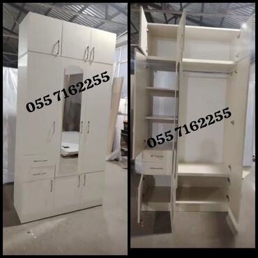 Dolablar: Açılan, 4 qapılı Düz dolab, Qarderob, paltar dolabı — 7