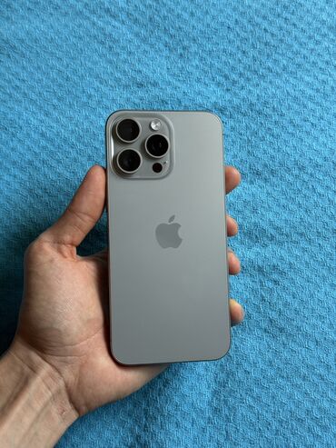 сотовые телефоны айфон: IPhone 15 Pro Max, Колдонулган, 256 ГБ, Natural Titanium, 89 %