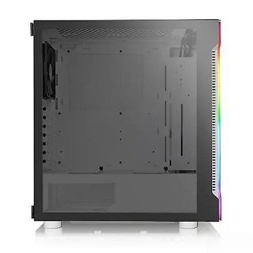 samovar cena: PC kućište – mid‑tower, belo sa bočnom kaljenim staklom i RGB linijom — 1
