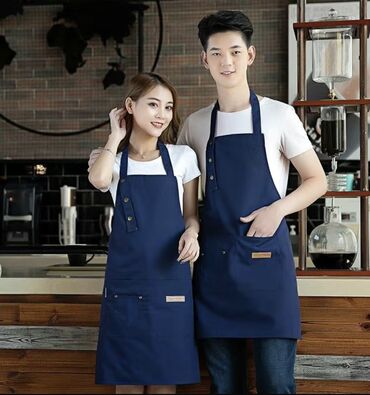 Спецодежда: Холщовый фартук для ресторана, персонализированный с печатью логотипа — 6