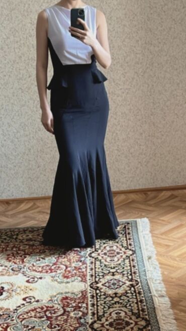 вечернее платье синее: Вечернее платье, Русалка, Длинная модель, Без рукавов, S (EU 36)