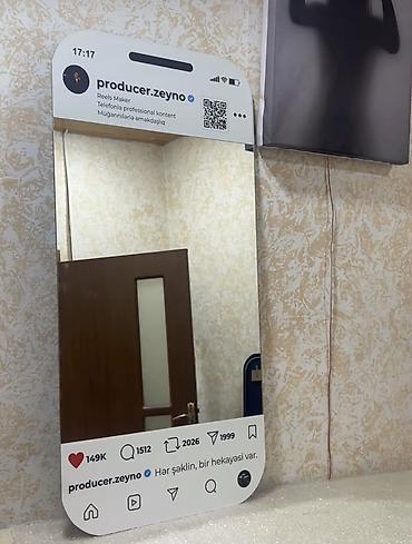 işıqlı güzgü: Güzgü Divar üçün, Dekorativ, Arxa işıqlı — 1