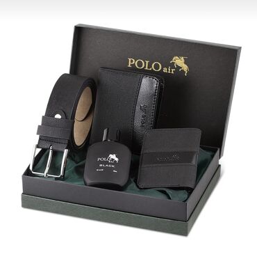 oglan ucun hediyye: Polo air hədiyyəlik dəst🛍️ 4️⃣-lü daxildi: 🌟Kaşelok 🌟Kart qabı 🌟Kəmər
