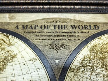 Картины: Элегантное настенное панно с изображением карты мира по версии — 6