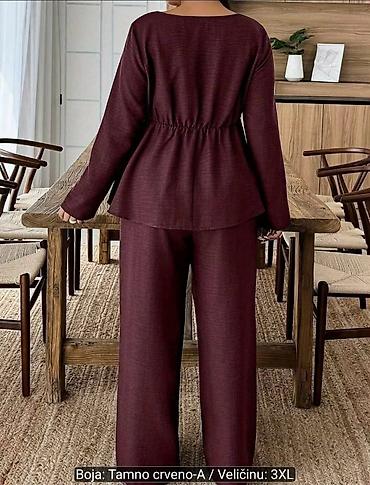 teme glave: Dvoset – bluza i pantalone, boja: tamno crveno-A, veličina: 3XL - — 4