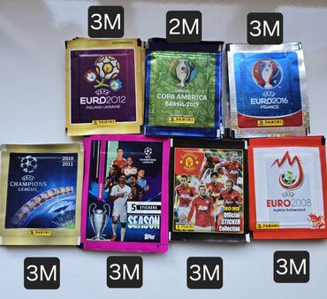 где купить марки для коллекции: Kolleksiya üçün futbol stiker paketləri seti Markalar: Panini və