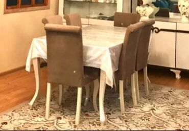 сушилка для вещей: Для гостиной, Нераскладной, Прямоугольный стол, 6 стульев