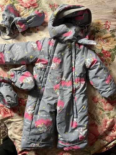 комбинезон для новорожденных зимний: Комплект, түсү - Боз