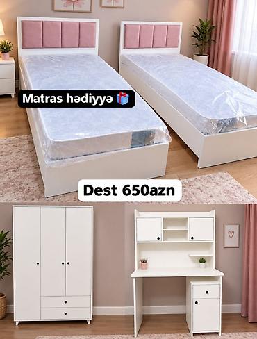 Детская мебель: Uşaq/yeniyetmə otağı üçün mebel dəsti Tərkibi: - 2 ədəd tək nəfərlik — 1