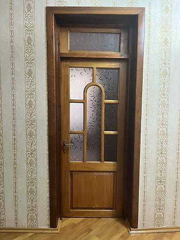 alca agaci: Taxta otaq qapısı – şüşəli dekorativ dizayn - Material: tam taxta — 2
