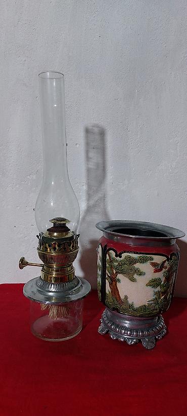 antika şamdanlar: Məhsul: 19-cu əsrin sonları almaniya, fransa istehsalı neft lampaları; — 4