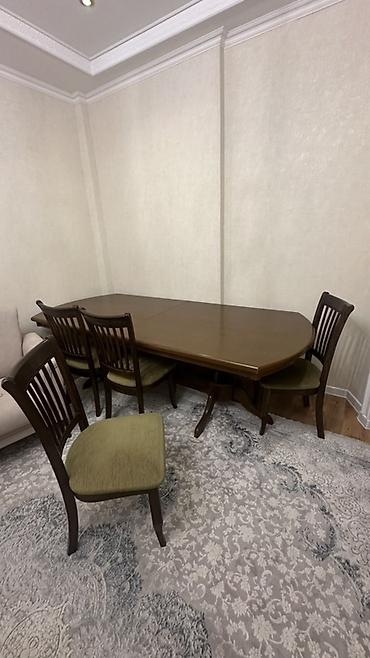 study table: Стол и стул для зала, Б/у, цвет - Коричневый — 1