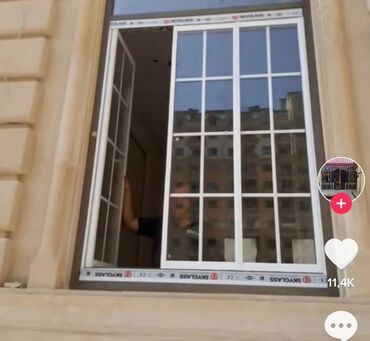 Plastik pəncərələr: Yana siyirmeli plastik qapı pəncərə Plastik və Alüminium Qapı Pəncərə — 17