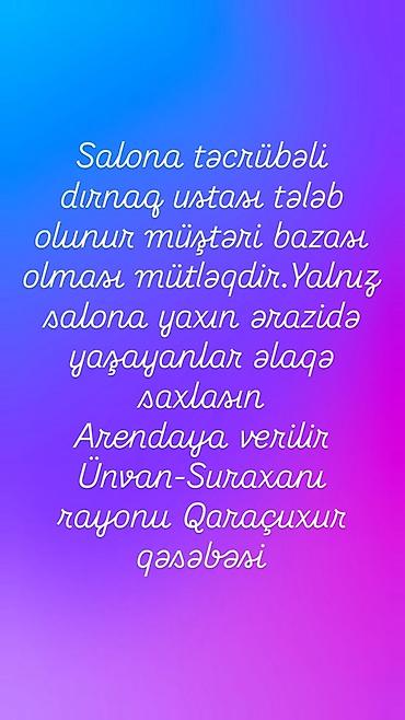 operator teleb olunur: Dırnaq ustası tələb olunur, Yerin icarəsi — 1