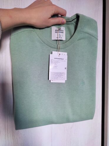 džemper i košulja: Muški Springfield džemper, mint zelene boja. Dobijen na poklon ali