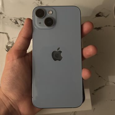 işlənmiş iphone kreditlə: IPhone 14, 128 GB, Mavi, Zəmanət, Simsiz şarj, Face ID