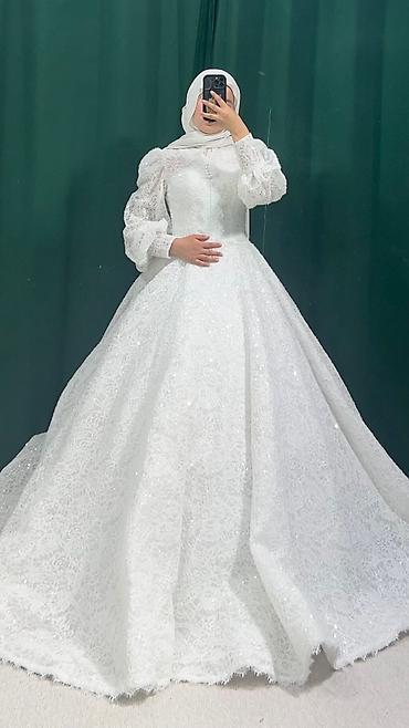 Свадебные платья: Свадебное платье, L, Закрытое, Фатин, Пышное, Пайетки, Б/у at lalafo.kg — 14 Свадебные платья: Свадебное платье, L, Закрытое, Фатин, Пышное, Пайетки, Б/у — 14