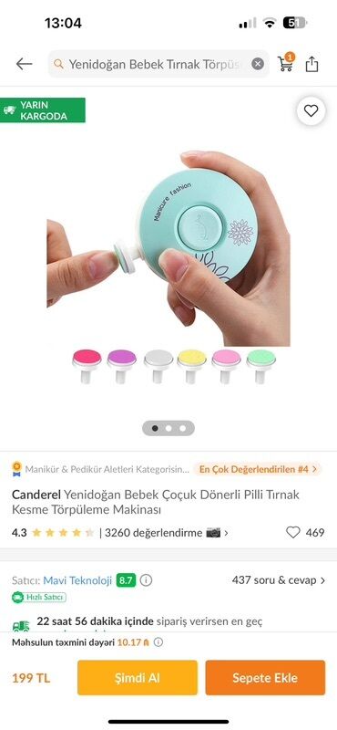 1 hefteye 15 kq ariqlamaq: Məhsul: Canderel Yenidoğan/Balma Uşaqlar üçün dönərli, batareya ilə