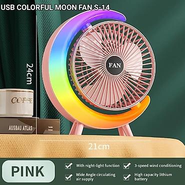 mini usb ventilator: LED işıqlı masaüstü sərinkeş S14 . ❄️ Sərinlik artıq bir zəng qədər — 8