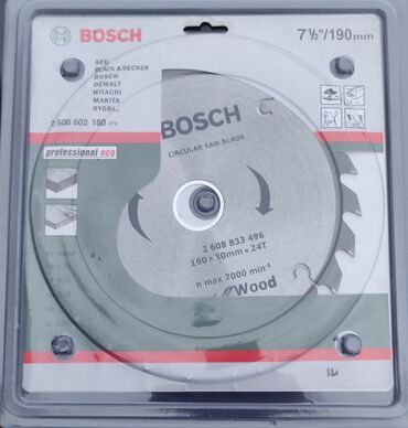 dikt taxta: BOSCH dairəvi mişar diski – Wood – Ölçü: 7 1/2" / 190 mm – Daxili