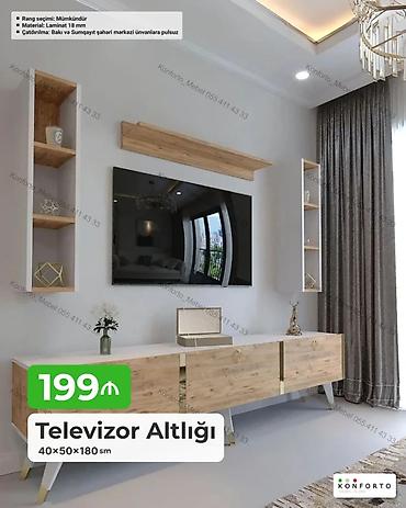 matras alti: Televizor altlığı dəsti – 40×50×180 sm - Material: 18 mm laminat - — 1