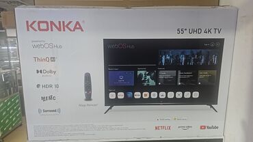 телевизоры konka: LED TV KONKA 55д.WEBOS Hub,4k ultra.3 года гарантии.13500сом