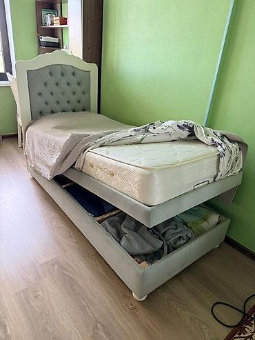 Односпальные кровати: Односпальная кровать, Б/у, С матрасом, длина - 185 см — 2