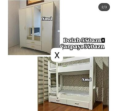 desler: Mebel dəsti 1) Üç qapılı şkaf – 350 AZN - İki yan qapı + ortada — 1