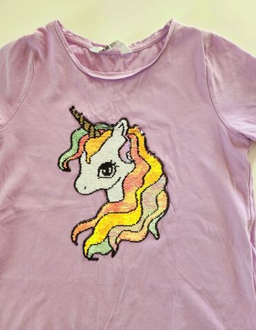 valentino majice: H&M, Round neck, Short sleeve, Unicorn, 134-140