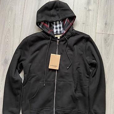 рубашка чёрная: Мужская толстовка, M, Burberry, Новый, цвет - Черный, Платная доставка — 1