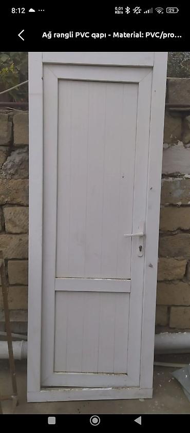 plasdik qapi pencere: Ağ rəngli PVC qapı - Material: PVC (plastik profil) - Rəng: ağ, mat — 1