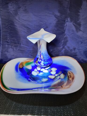 Kuhinjski setovi: Murano nov komplet za na sto,rucni rad iz 70ih. Set tanjir za — 2